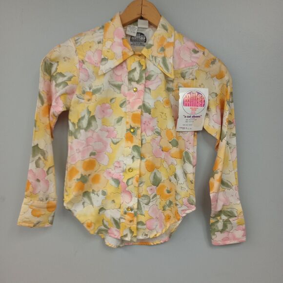 Vintage Girls L/S Miller Western Wear Floral Size 6 Pearl Snap NWT WPL 10649. - Picture 1 of 8